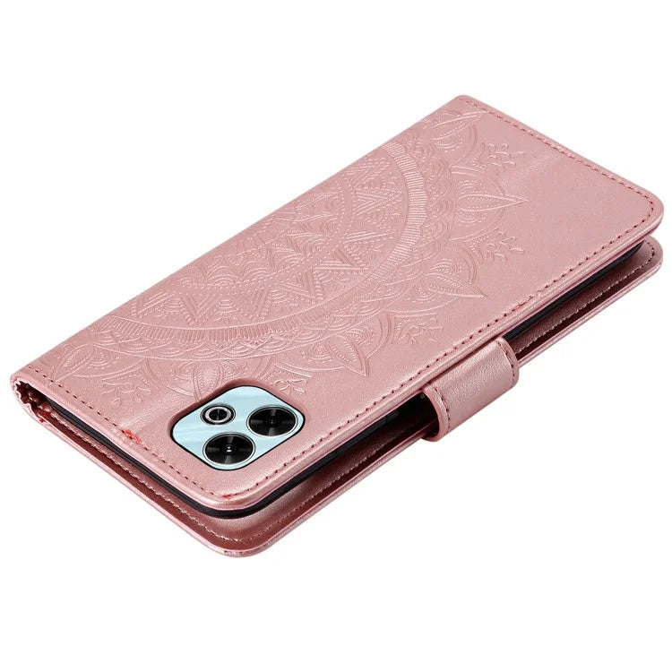 For Xiaomi Redmi 13 5G / 4G Phone Case Imprinted Totem PU Leather Wallet Cover with Stand