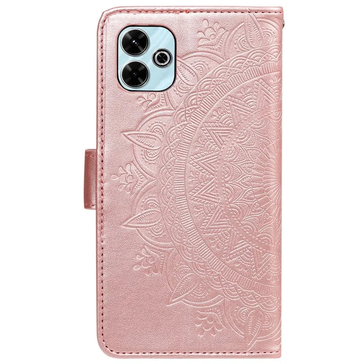 For Xiaomi Redmi 13 5G / 4G Phone Case Imprinted Totem PU Leather Wallet Cover with Stand