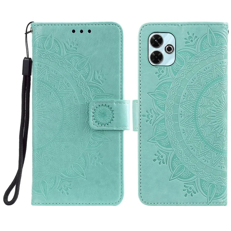 For Xiaomi Redmi 13 5G / 4G Phone Case Imprinted Totem PU Leather Wallet Cover with Stand