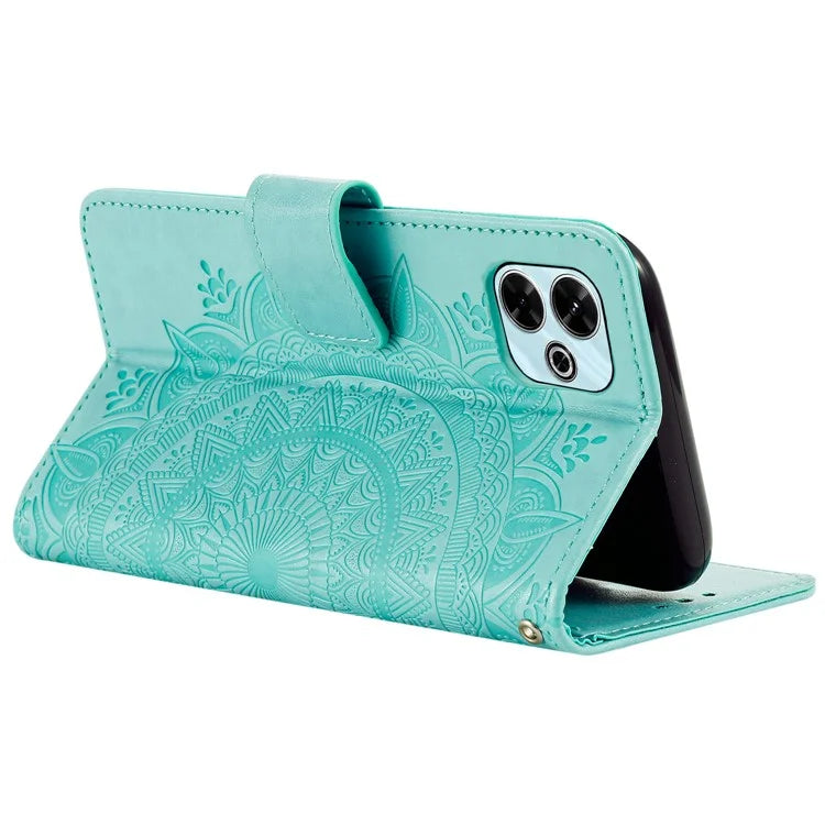 For Xiaomi Redmi 13 5G / 4G Phone Case Imprinted Totem PU Leather Wallet Cover with Stand