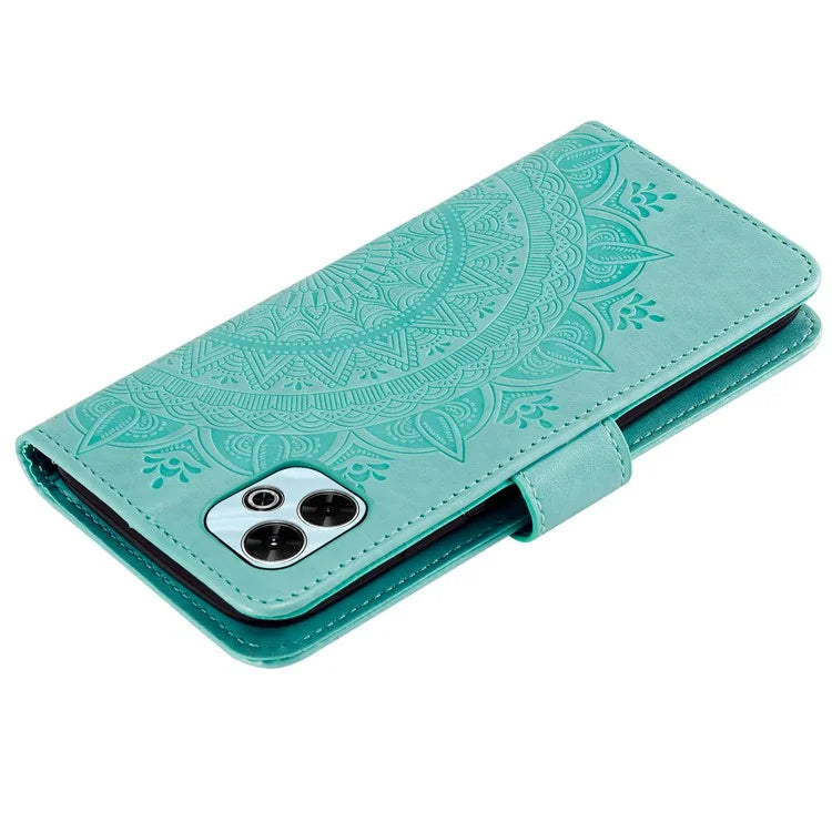 For Xiaomi Redmi 13 5G / 4G Phone Case Imprinted Totem PU Leather Wallet Cover with Stand