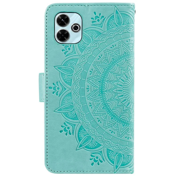 For Xiaomi Redmi 13 5G / 4G Phone Case Imprinted Totem PU Leather Wallet Cover with Stand