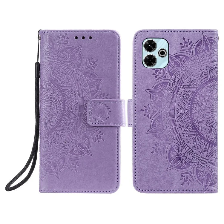 For Xiaomi Redmi 13 5G / 4G Phone Case Imprinted Totem PU Leather Wallet Cover with Stand