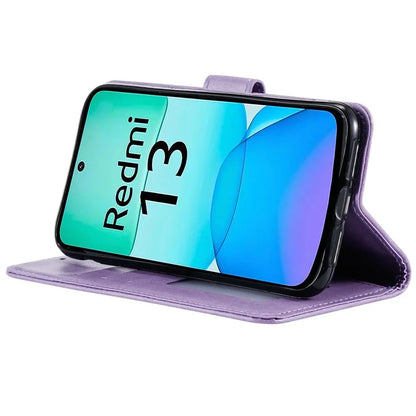 For Xiaomi Redmi 13 5G / 4G Phone Case Imprinted Totem PU Leather Wallet Cover with Stand