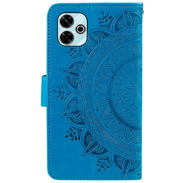 For Xiaomi Redmi 13 5G / 4G Phone Case Imprinted Totem PU Leather Wallet Cover with Stand
