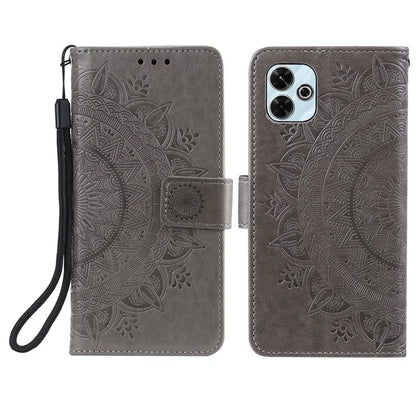 For Xiaomi Redmi 13 5G / 4G Phone Case Imprinted Totem PU Leather Wallet Cover with Stand