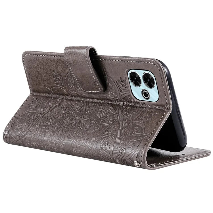 For Xiaomi Redmi 13 5G / 4G Phone Case Imprinted Totem PU Leather Wallet Cover with Stand