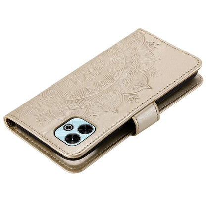 For Xiaomi Redmi 13 5G / 4G Phone Case Imprinted Totem PU Leather Wallet Cover with Stand
