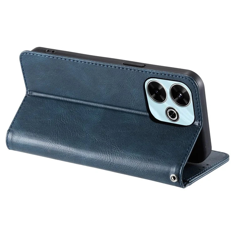 013 Style For Xiaomi Redmi 13 5G / 4G Case Anti-Fall PU Leather Phone Cover with 6 Card Slots