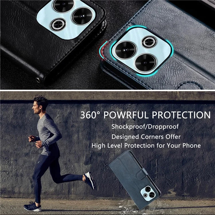 013 Style For Xiaomi Redmi 13 5G / 4G Case Anti-Fall PU Leather Phone Cover with 6 Card Slots