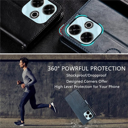 013 Style For Xiaomi Redmi 13 5G / 4G Case Anti-Fall PU Leather Phone Cover with 6 Card Slots