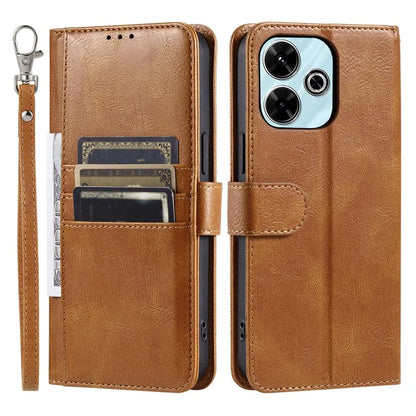 013 Style For Xiaomi Redmi 13 5G / 4G Case Anti-Fall PU Leather Phone Cover with 6 Card Slots