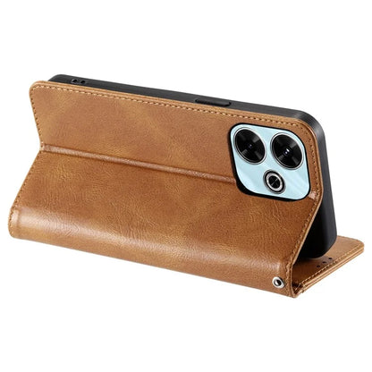 013 Style For Xiaomi Redmi 13 5G / 4G Case Anti-Fall PU Leather Phone Cover with 6 Card Slots