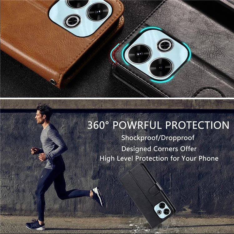 013 Style For Xiaomi Redmi 13 5G / 4G Case Anti-Fall PU Leather Phone Cover with 6 Card Slots