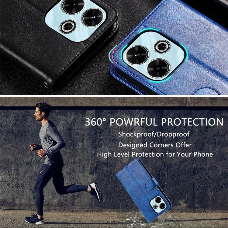 013 Style For Xiaomi Redmi 13 5G / 4G Case Anti-Fall PU Leather Phone Cover with 6 Card Slots