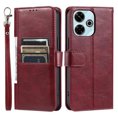 013 Style For Xiaomi Redmi 13 5G / 4G Case Anti-Fall PU Leather Phone Cover with 6 Card Slots