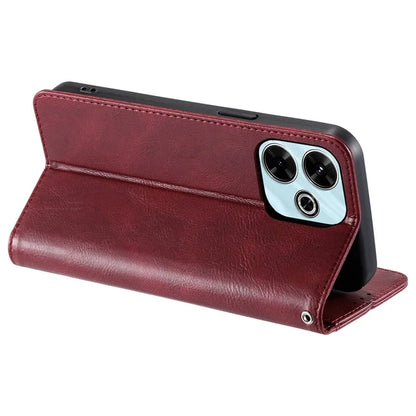 013 Style For Xiaomi Redmi 13 5G / 4G Case Anti-Fall PU Leather Phone Cover with 6 Card Slots