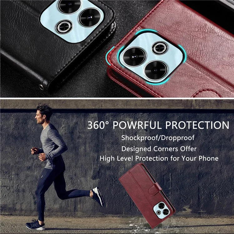 013 Style For Xiaomi Redmi 13 5G / 4G Case Anti-Fall PU Leather Phone Cover with 6 Card Slots