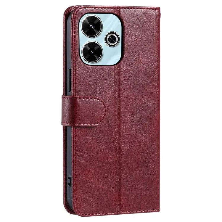 013 Style For Xiaomi Redmi 13 5G / 4G Case Anti-Fall PU Leather Phone Cover with 6 Card Slots