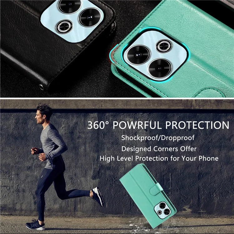 013 Style For Xiaomi Redmi 13 5G / 4G Case Anti-Fall PU Leather Phone Cover with 6 Card Slots