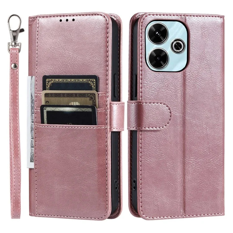 013 Style For Xiaomi Redmi 13 5G / 4G Case Anti-Fall PU Leather Phone Cover with 6 Card Slots