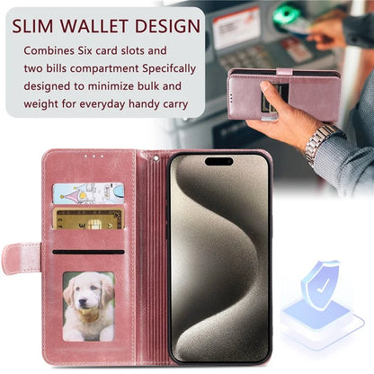 013 Style For Xiaomi Redmi 13 5G / 4G Case Anti-Fall PU Leather Phone Cover with 6 Card Slots