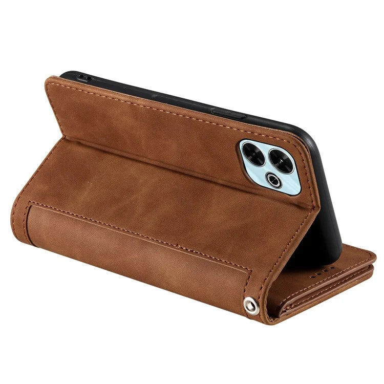 For Xiaomi Redmi 13 5G / 4G Case PU Leather Phone Cover with Zipper Wallet 9 Card Slots