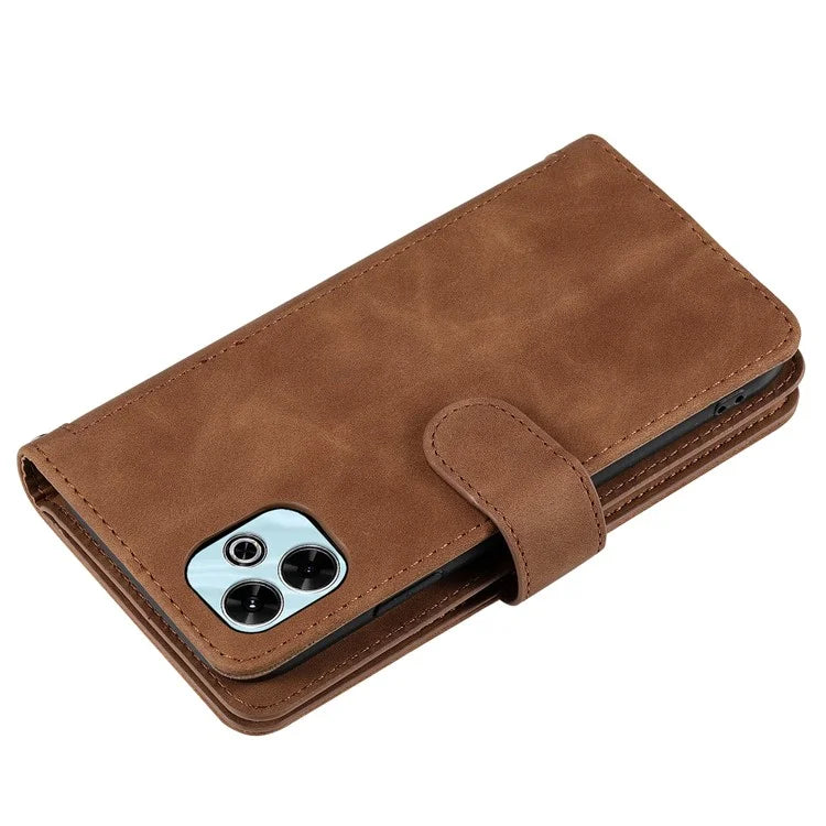 For Xiaomi Redmi 13 5G / 4G Case PU Leather Phone Cover with Zipper Wallet 9 Card Slots