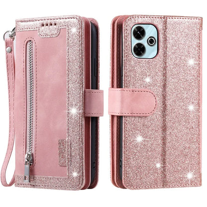 For Xiaomi Redmi 13 5G / 4G Case PU Leather Phone Cover with Zipper Wallet 9 Card Slots