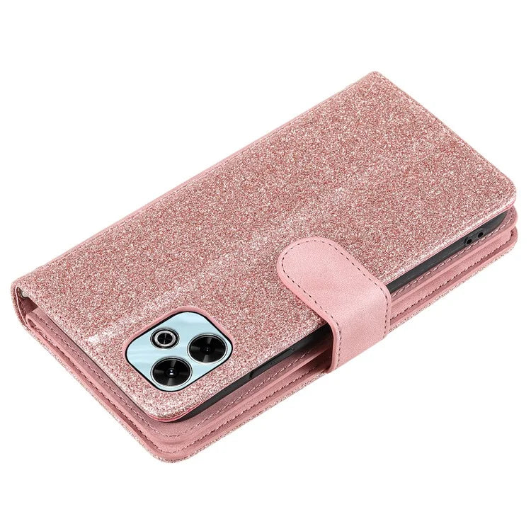 For Xiaomi Redmi 13 5G / 4G Case PU Leather Phone Cover with Zipper Wallet 9 Card Slots