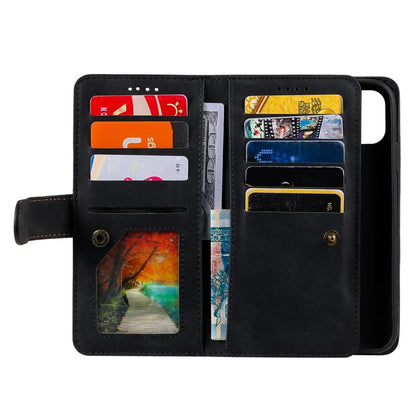 For Xiaomi Redmi 13 5G / 4G Case PU Leather Phone Cover with Zipper Wallet 9 Card Slots