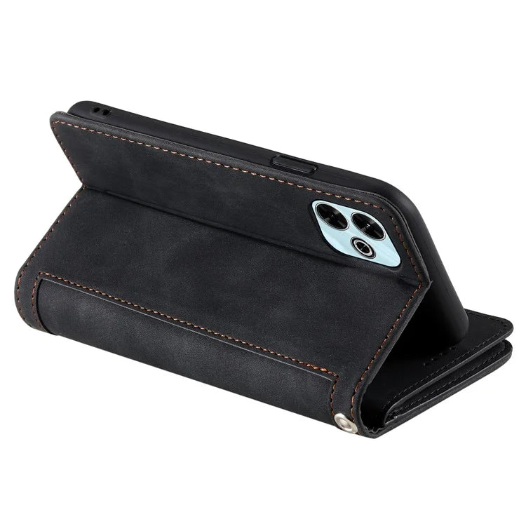 For Xiaomi Redmi 13 5G / 4G Case PU Leather Phone Cover with Zipper Wallet 9 Card Slots