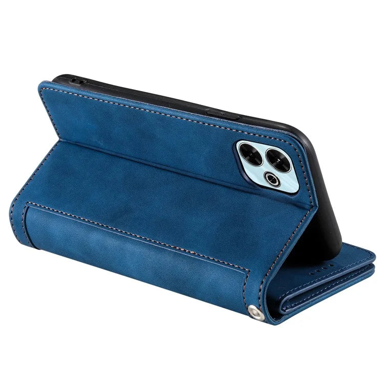For Xiaomi Redmi 13 5G / 4G Case PU Leather Phone Cover with Zipper Wallet 9 Card Slots