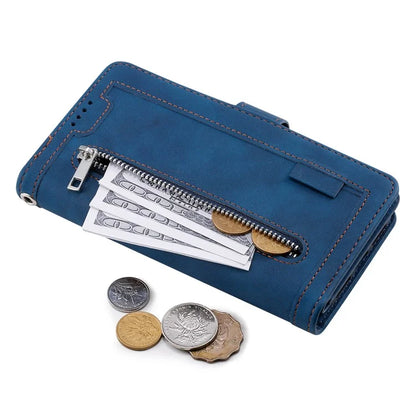 For Xiaomi Redmi 13 5G / 4G Case PU Leather Phone Cover with Zipper Wallet 9 Card Slots