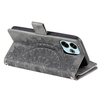 Style 006 For Xiaomi Redmi 13 5G / 4G Wallet Case PU Leather Phone Cover Mandala Flower Pattern