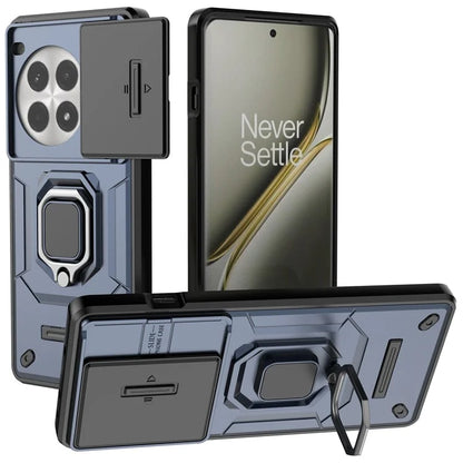 For OnePlus Ace 3 Pro 5G Case PC+TPU Ring Kickstand Phone Protector with Lens Cover