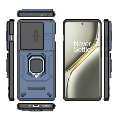 For OnePlus Ace 3 Pro 5G Case PC+TPU Ring Kickstand Phone Protector with Lens Cover
