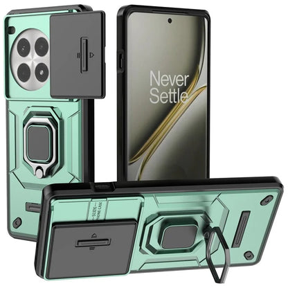 For OnePlus Ace 3 Pro 5G Case PC+TPU Ring Kickstand Phone Protector with Lens Cover