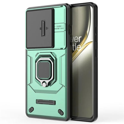 For OnePlus Ace 3 Pro 5G Case PC+TPU Ring Kickstand Phone Protector with Lens Cover