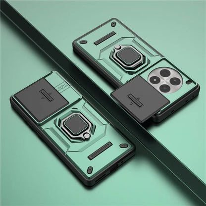 For OnePlus Ace 3 Pro 5G Case PC+TPU Ring Kickstand Phone Protector with Lens Cover