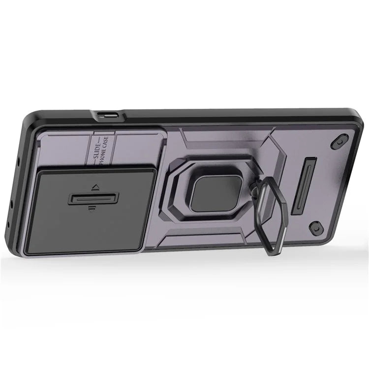 For OnePlus Ace 3 Pro 5G Case PC+TPU Ring Kickstand Phone Protector with Lens Cover