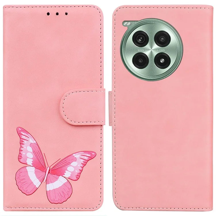 For OnePlus Ace 3 Pro 5G Stand Case PU Leather Phone Cover Butterfly Printed