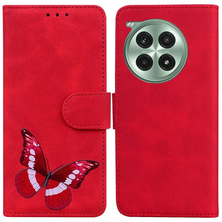 For OnePlus Ace 3 Pro 5G Stand Case PU Leather Phone Cover Butterfly Printed
