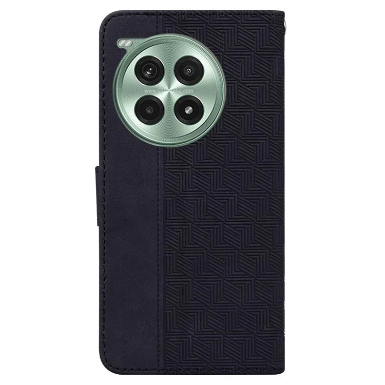 For OnePlus Ace 3 Pro 5G Case Geometry Pattern Leather Flip Wallet Phone Cover
