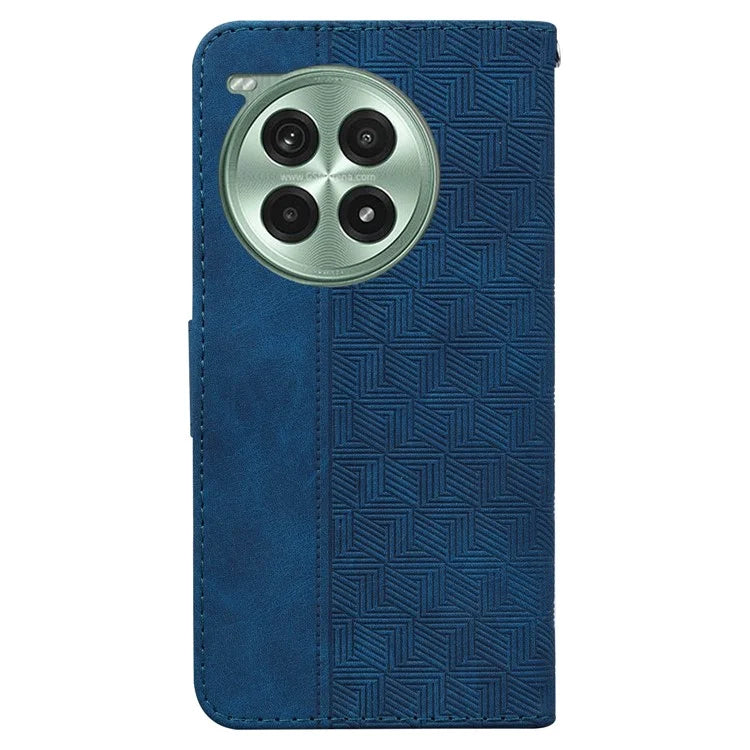 For OnePlus Ace 3 Pro 5G Case Geometry Pattern Leather Flip Wallet Phone Cover