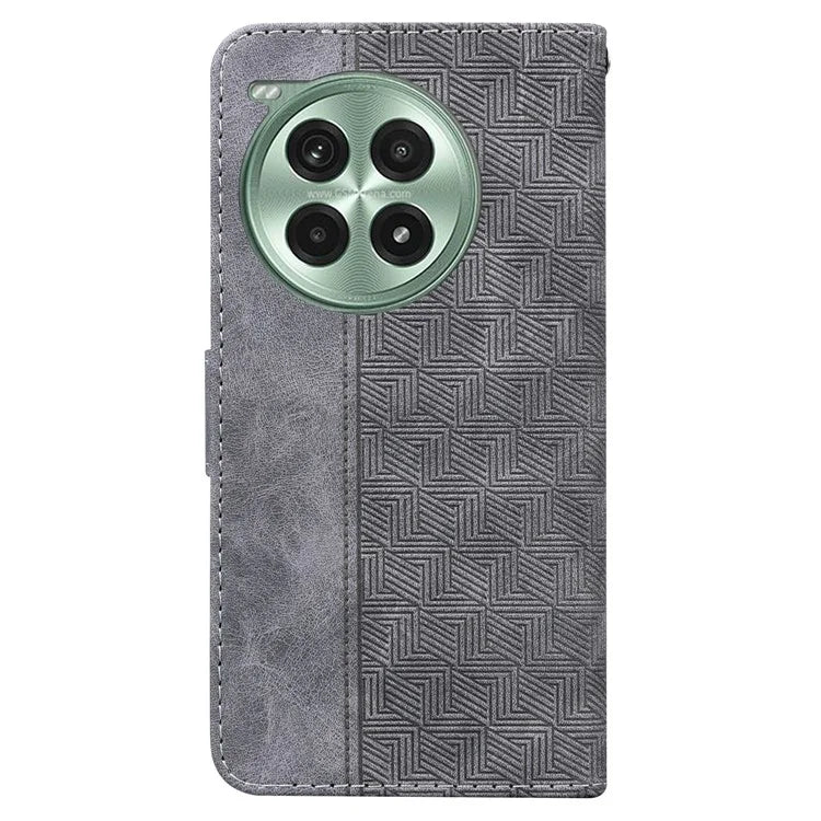 For OnePlus Ace 3 Pro 5G Case Geometry Pattern Leather Flip Wallet Phone Cover
