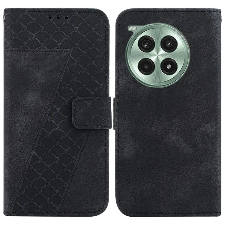 For OnePlus Ace 3 Pro 5G Stand Case 7-Shaped Pattern Imprint Leather Phone Cover