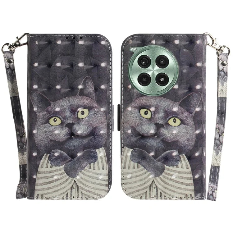 For OnePlus Ace 3 Pro 5G Case Leather Wallet Phone Cover 3D Pattern Print