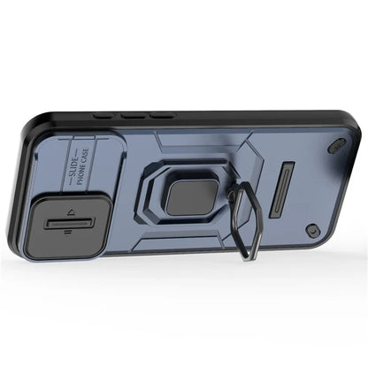 For iPhone 16 Pro Max Case Ring Kickstand Camshield PC+TPU Phone Cover