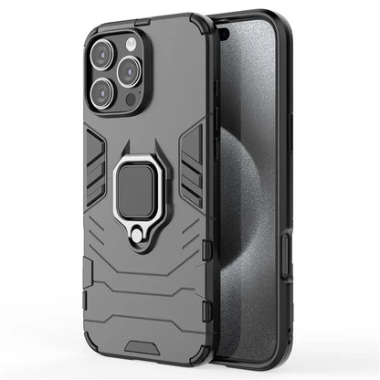 For iPhone 16 Pro Max Case PC+TPU Hybrid Phone Cover with Ring Kickstand